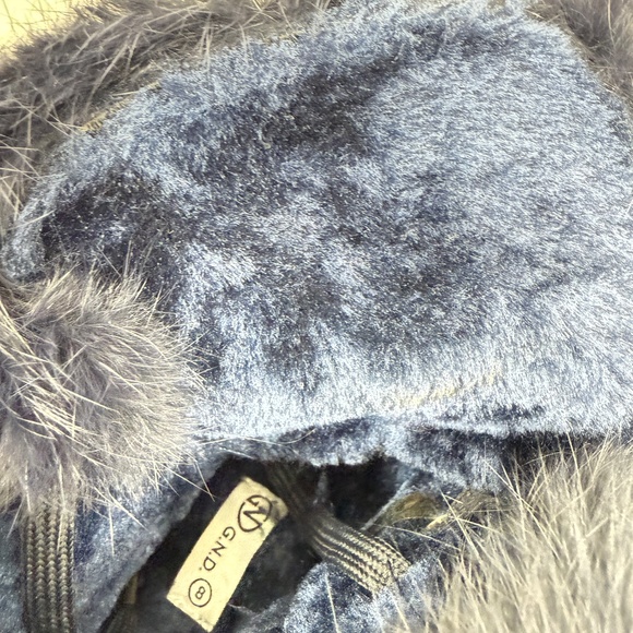 NAVY  FUR BOOTS WITH STONE 7280 - Picture 7 of 7